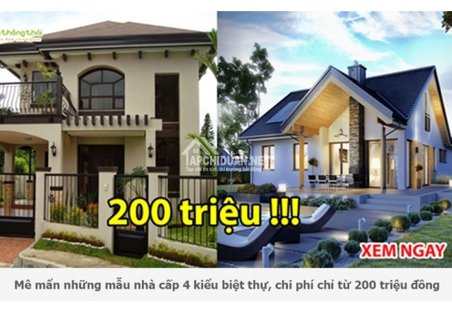 Mê mẩn những mẫu nhà cấp 4 kiểu biệt thự, chi phí chỉ từ 200 triệu đồng
