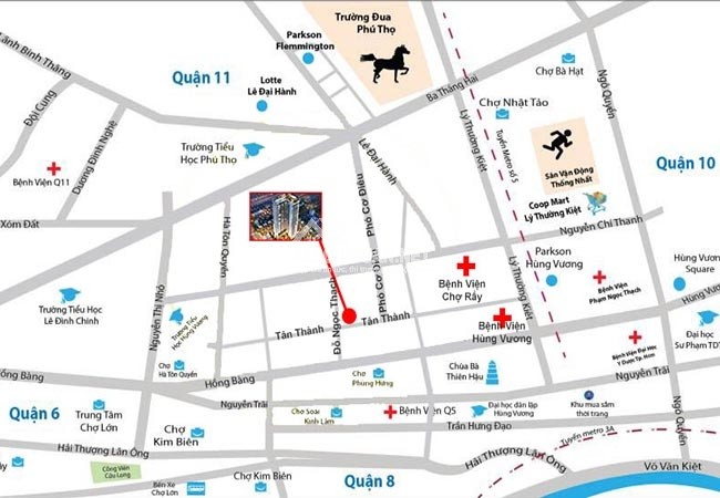 Vị Trí Dự Án Căn Hộ Venus Tân Thành Quận 5