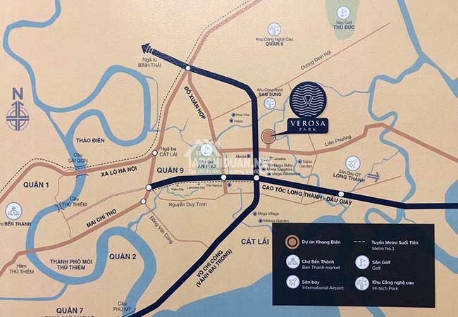 Vị trí dự án nhà phố Verosa Park CĐT Khang Điền ở đâu?