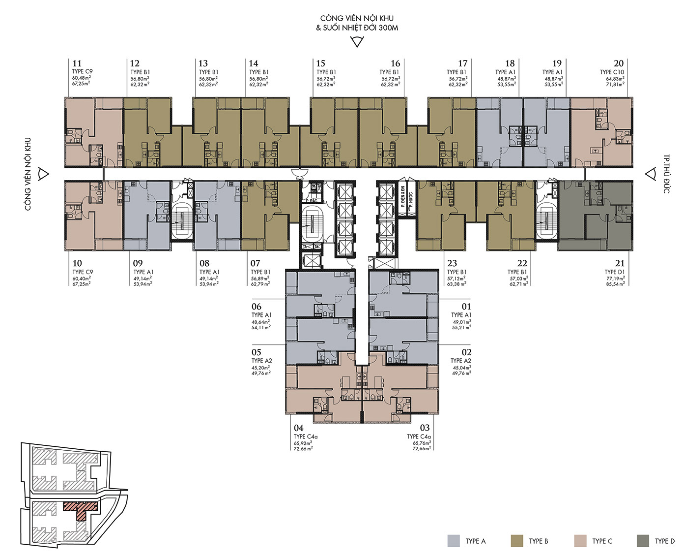 mặt bằng căn hộ astral city tháp the sirius