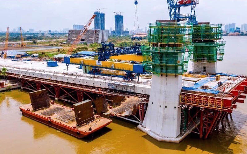 tiến độ xây dựng cầu thủ thiêm 2