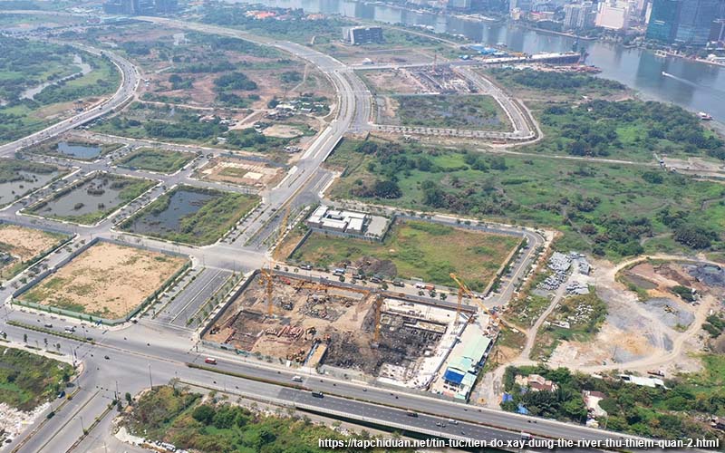 Tiến độ xây dựng The River Thủ Thiêm Quận 2 tháng 4 năm 2020.