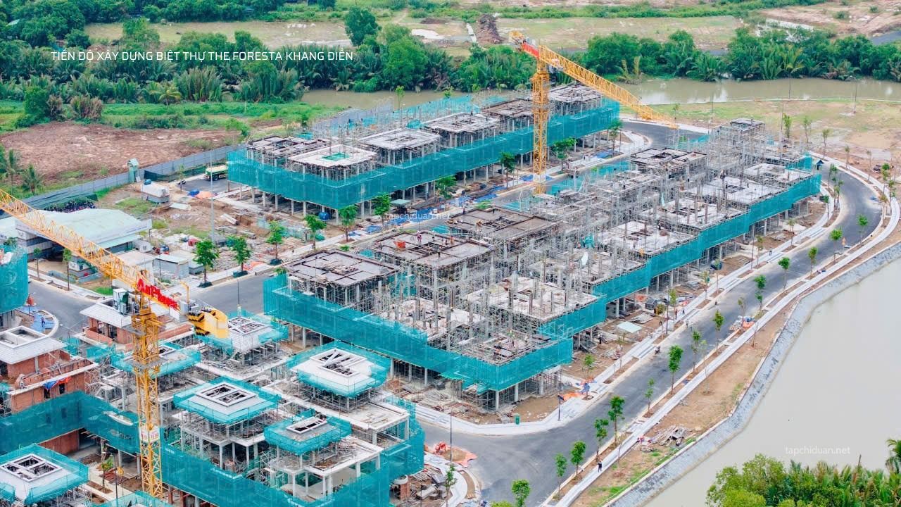 Tiến độ xây dựng dự án nhà phố biệt thự Foresta Khang Điền tháng 7/2024
