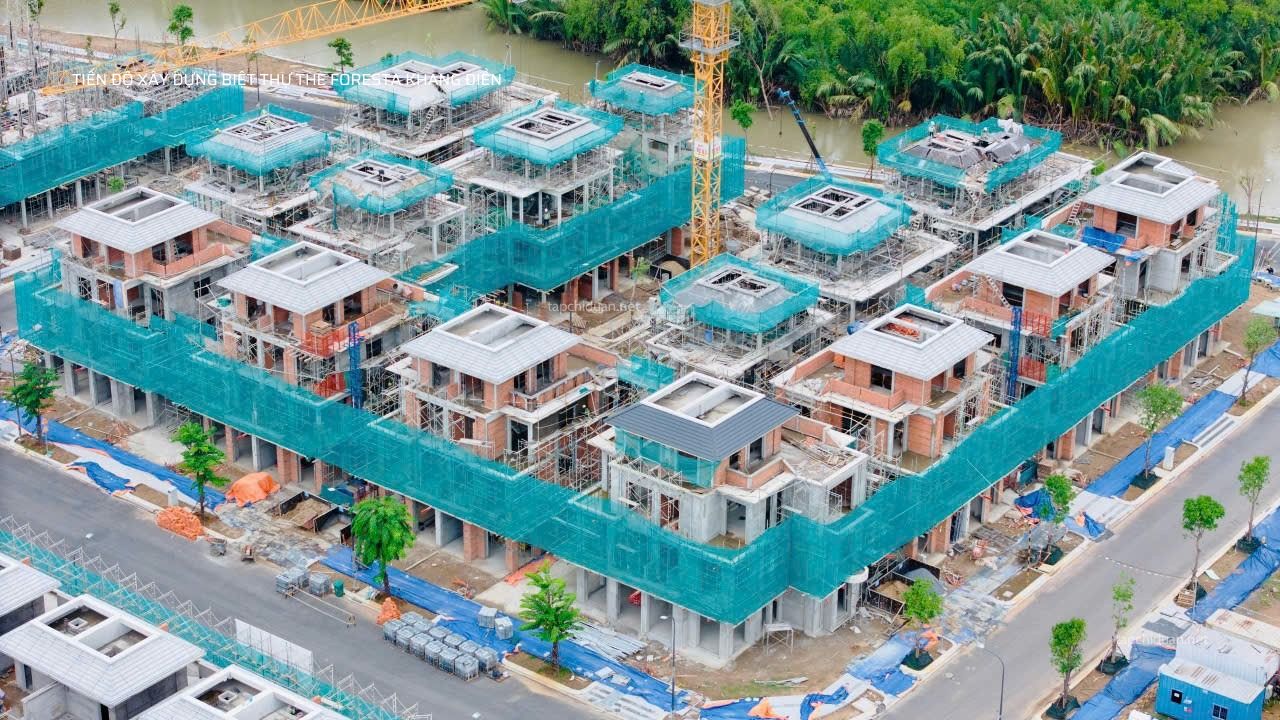 Tiến độ xây dựng dự án nhà phố biệt thự Foresta Khang Điền tháng 7/2024
