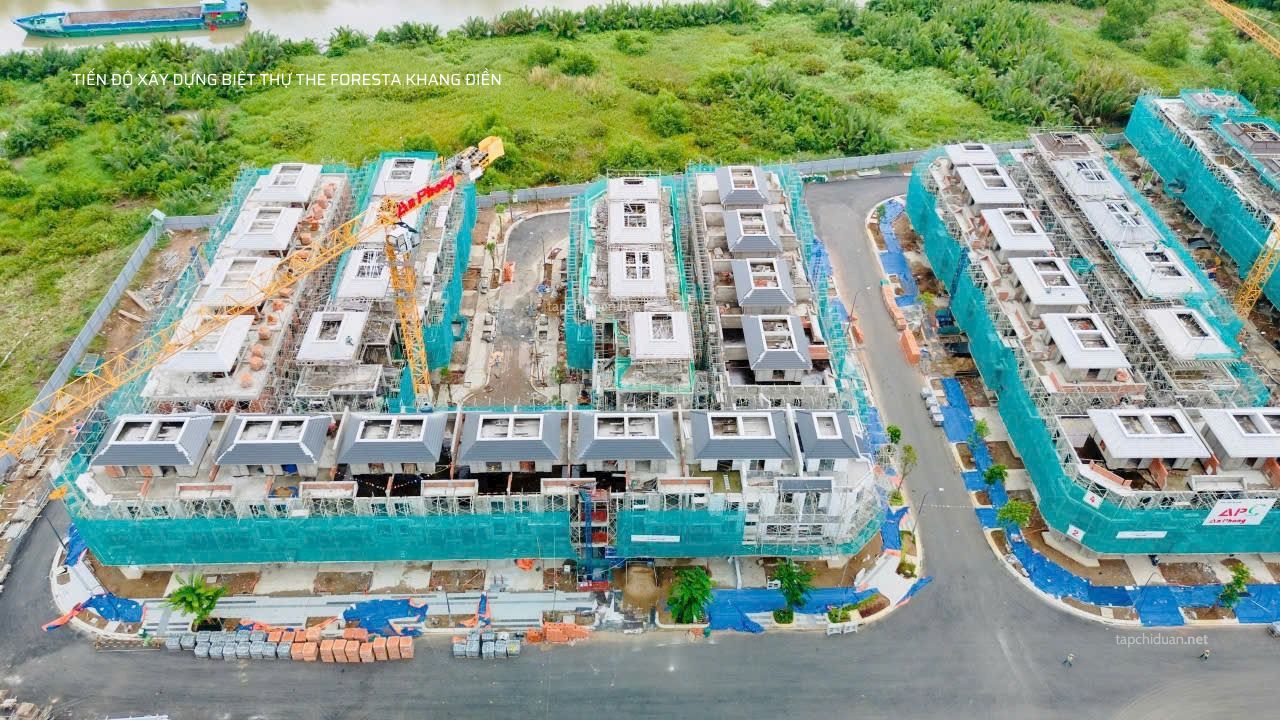 Tiến độ xây dựng dự án nhà phố biệt thự Foresta Khang Điền tháng 7/2024