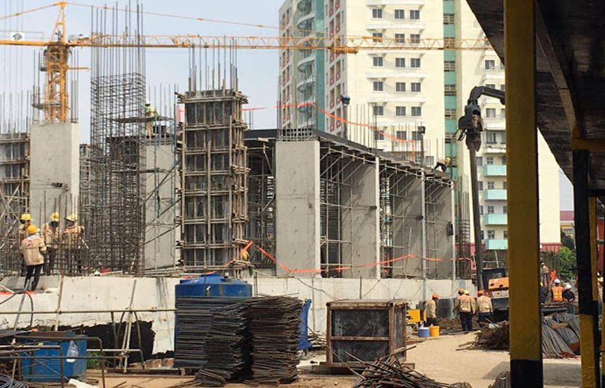 Tiến độ xây dựng Imperial Place tháng 12 năm 2018. 