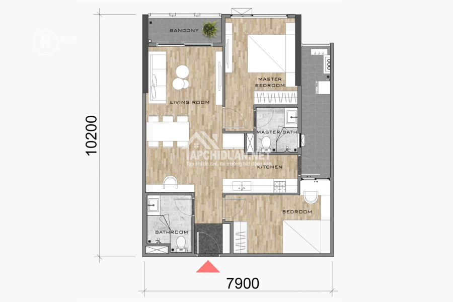 Cho Thuê Akari City Tầng Thấp căn hộ 2PN diện tích 78m2 Giá Thuê 12 triệu/tháng