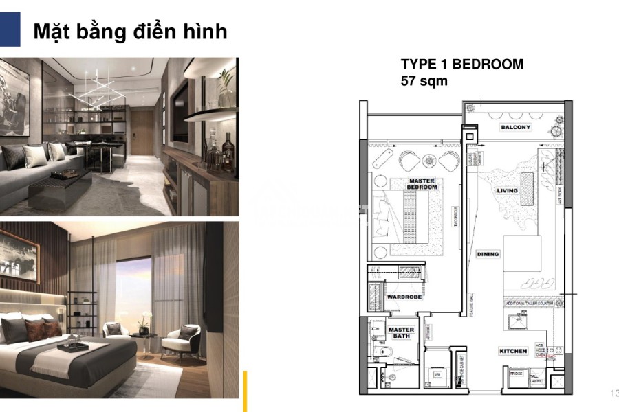 Bán lại căn hộ 1 phòng ngủ dự án The River Thủ Thiêm Quận 2